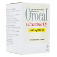 Orocal Vitamine D3 500mg / 200UI Comprimés à sucer