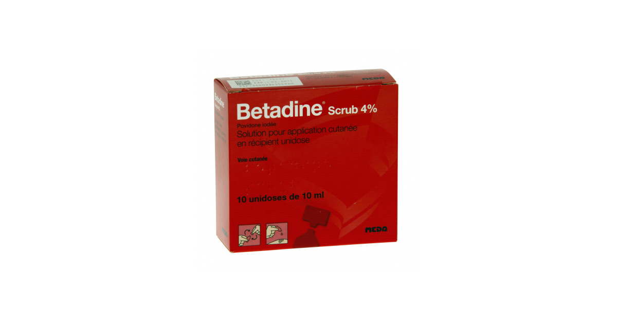 Betadine Scrub 4% - 10 unidoses ou Flacon 125 ml