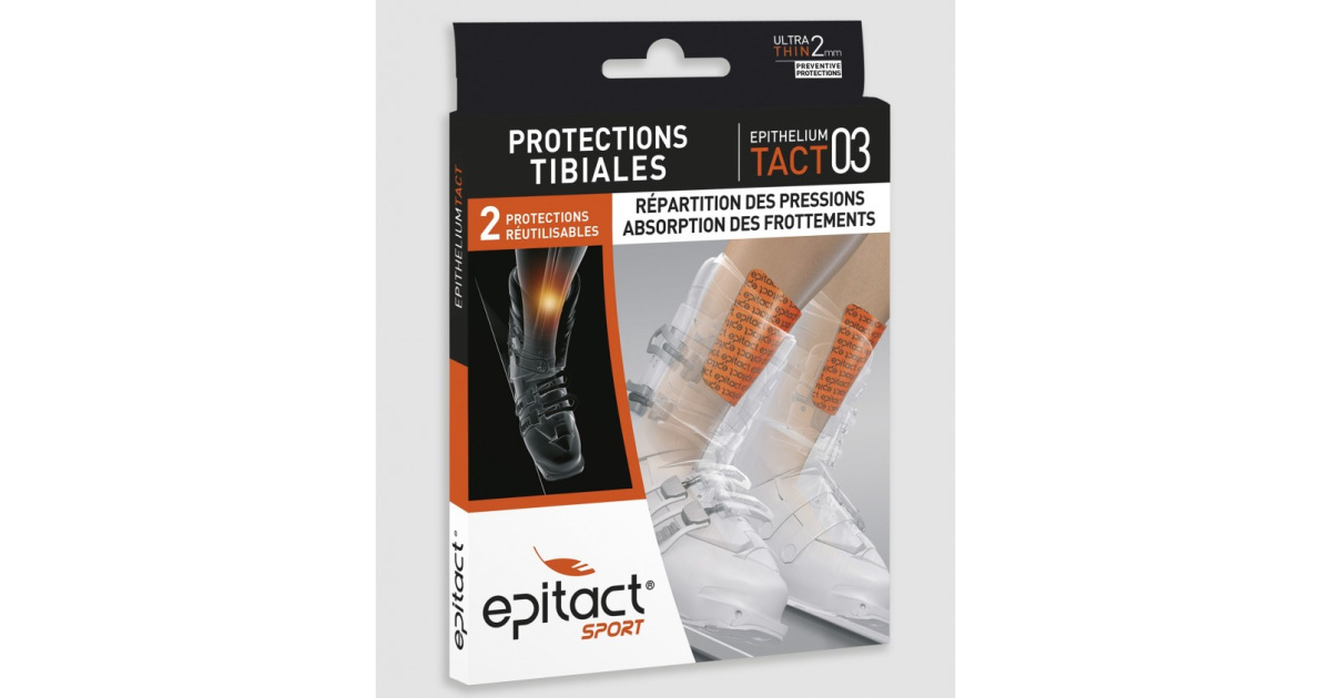 Protection Tibiale EPITACT – Soulage Pressions Chaussures/sac à Dos – Prévient échauffements – Pour Ski, Snowboard, Roller, Foot