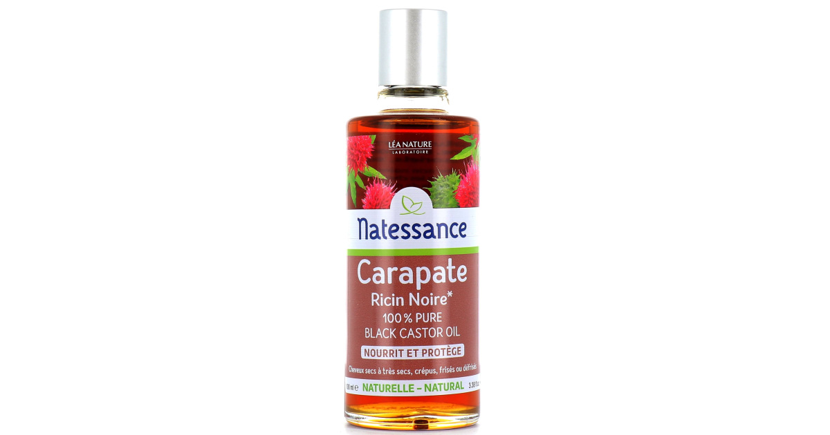 Huile de carapate ricin noire Natessance - Cheveux secs