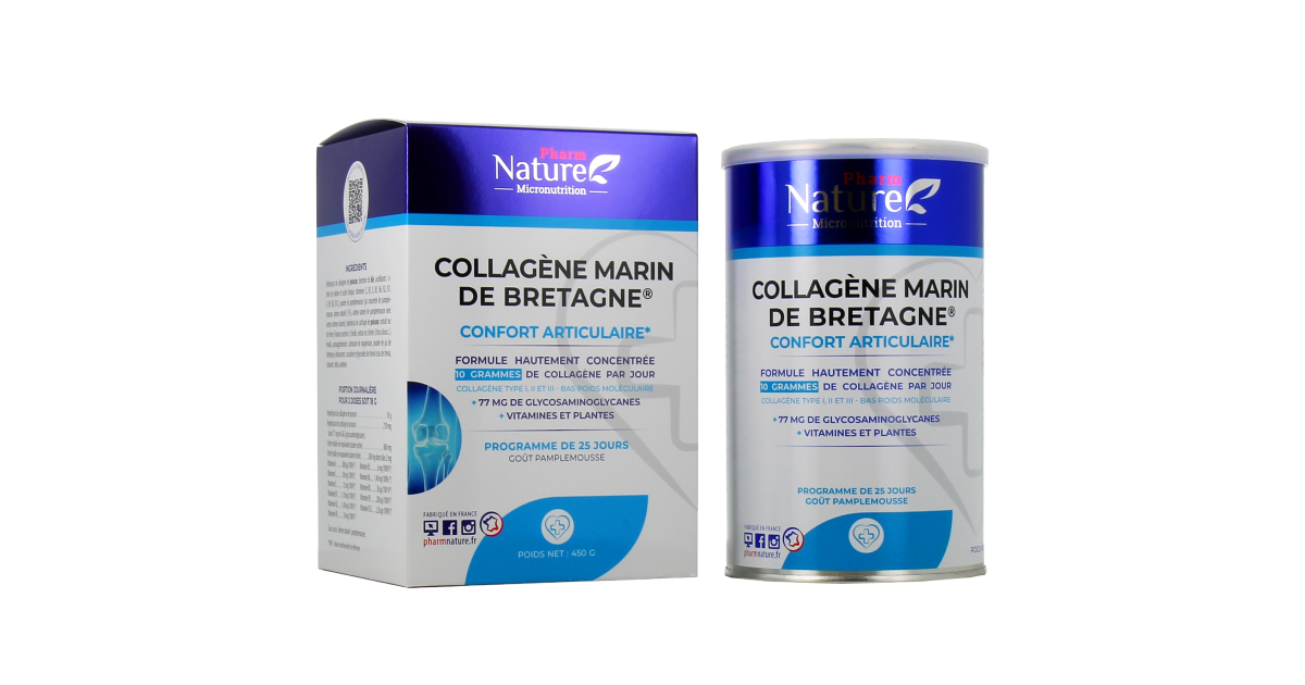 Collagène Marin PharmNature De Bretagne - 450 G - Pour Le Confort Articulaire - DLUO Décembre 2025