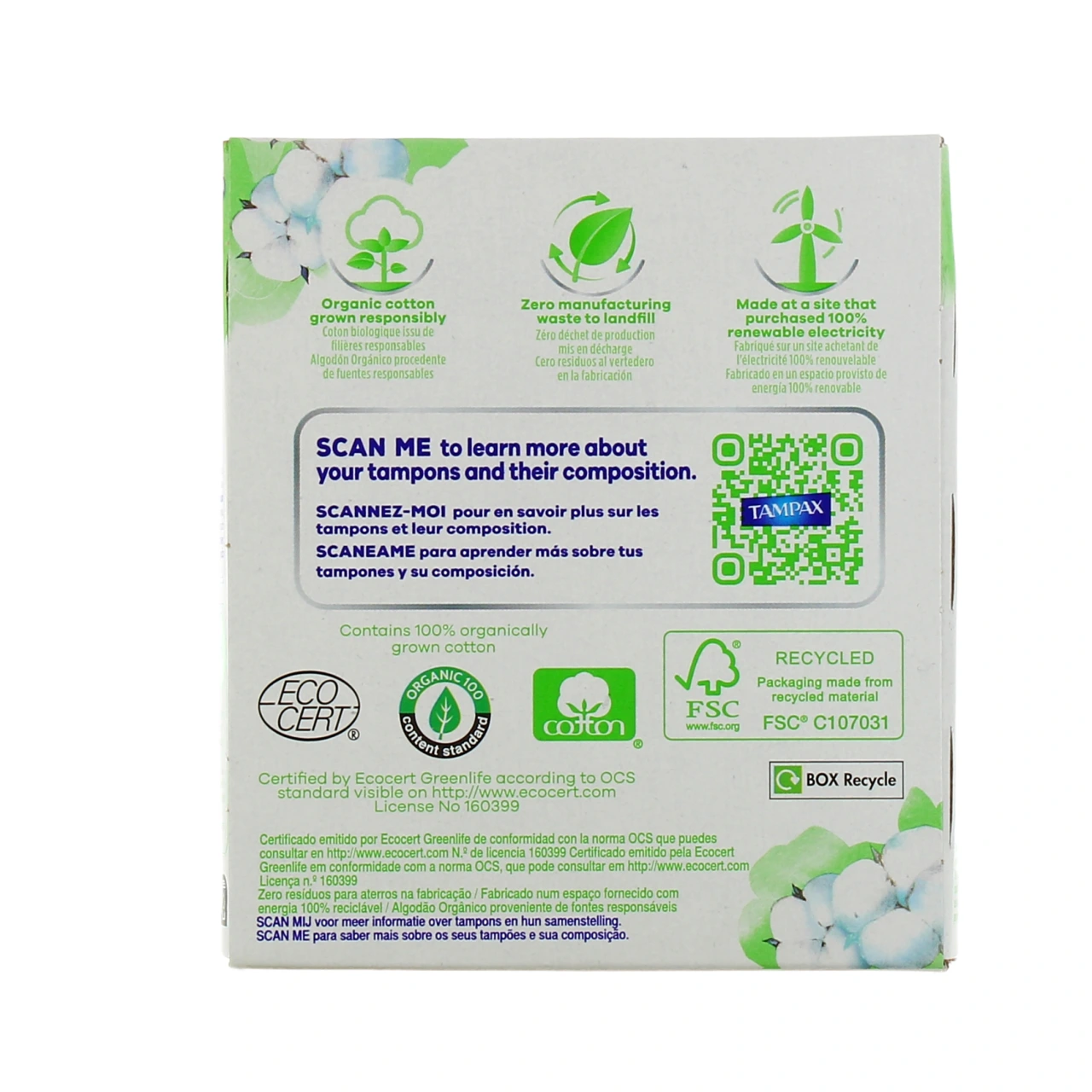 Tampax Compak Cotton Tampons Périodiques - Vue 6