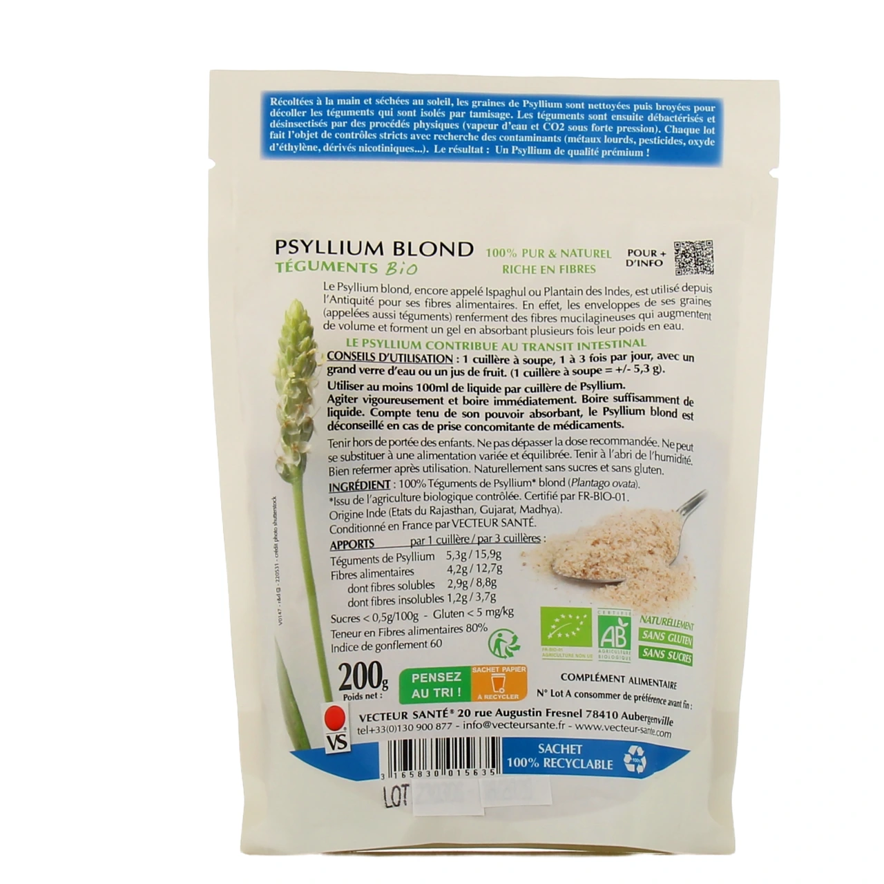 Vecteur Santé Psyllium Blond Bio - Vue 6