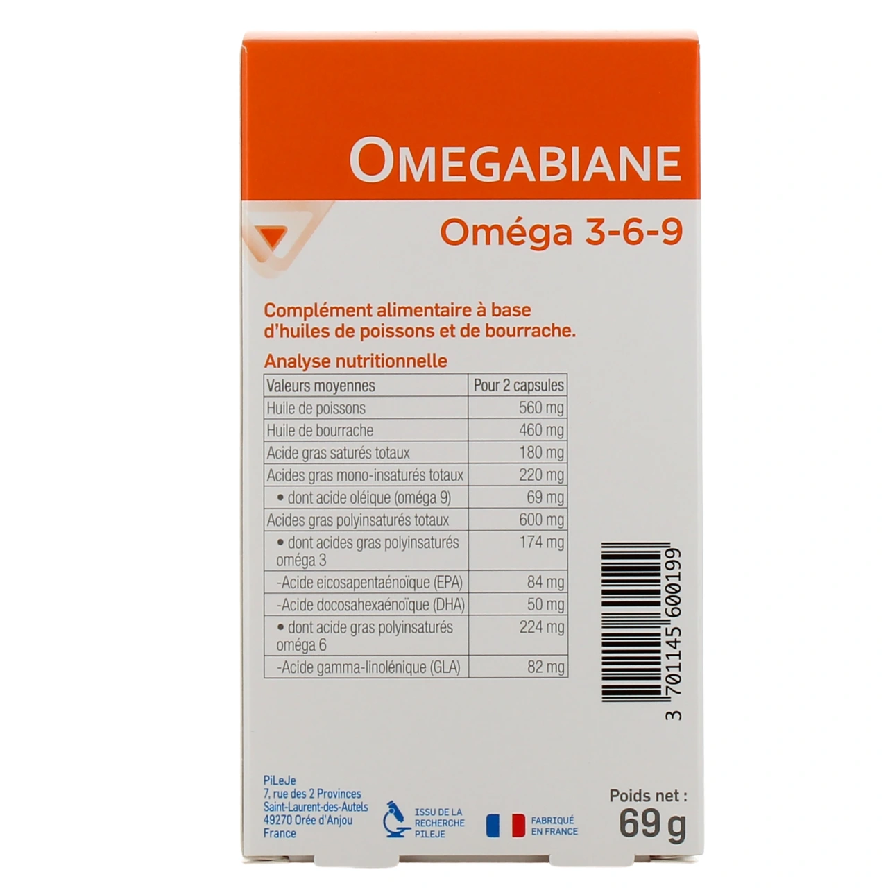 Pileje Omegabiane oméga 3-6-9 - Vue 3