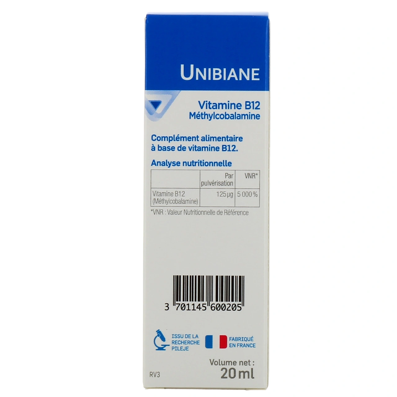 Unibiane Vitamine B12 spray - Vue 3