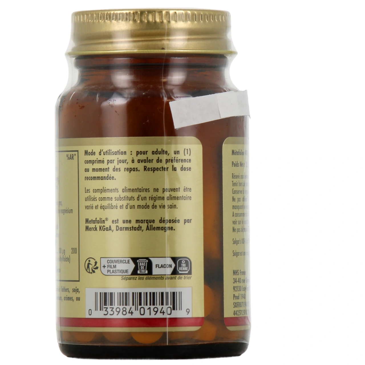 Solgar Metafolin Vitamine B9 - Vue 3