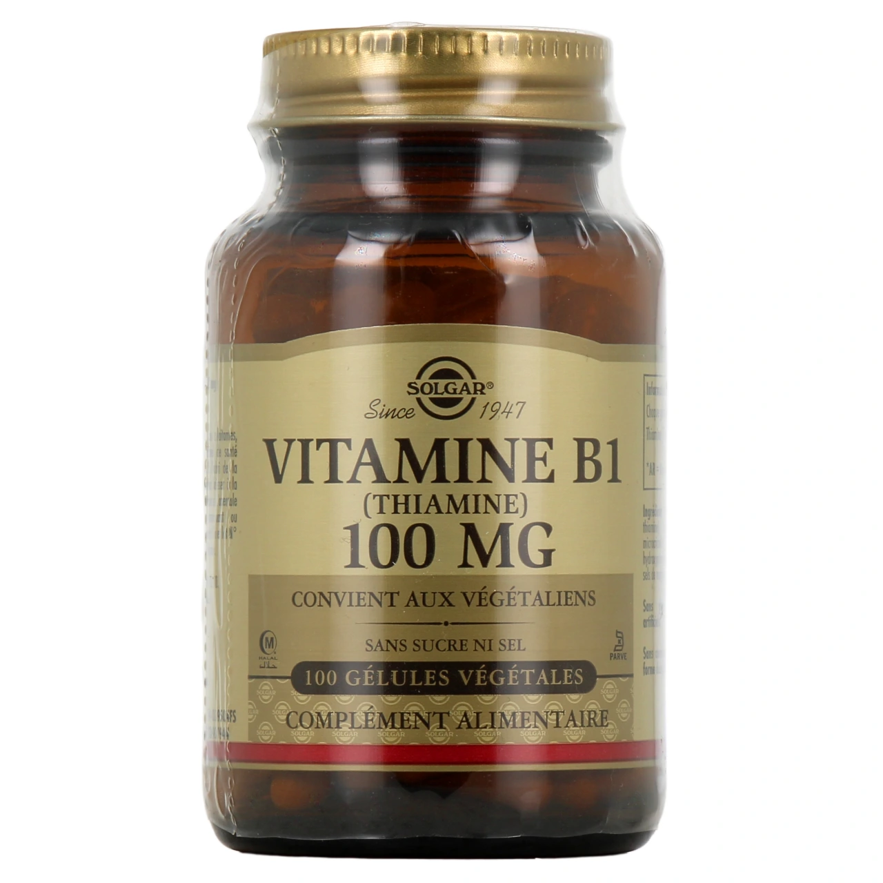 Solgar Vitamine B1 (Thiamine) 100mg - Vue 2