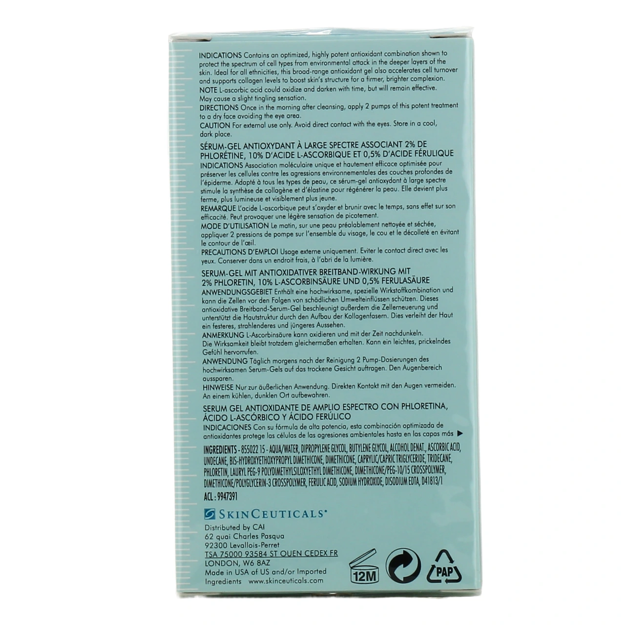 SkinCeuticals Phloretin CF Gel Sérum Antioxydant - Vue 3