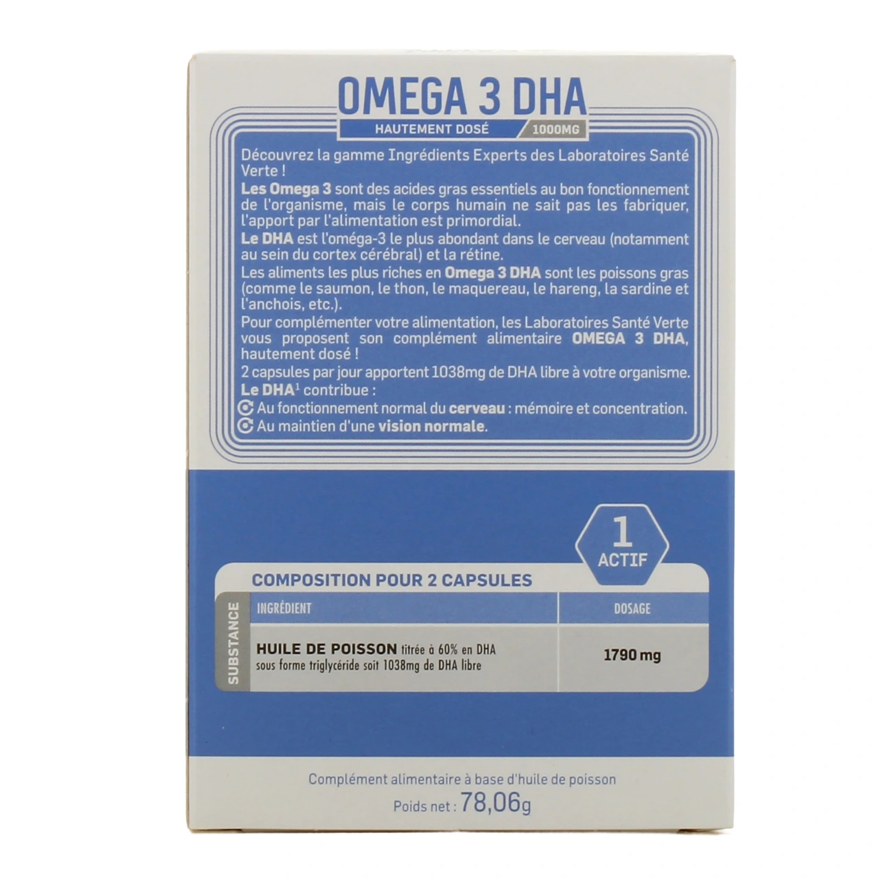Santé Verte Oméga 3 1000 mg de DHA - Vue 3