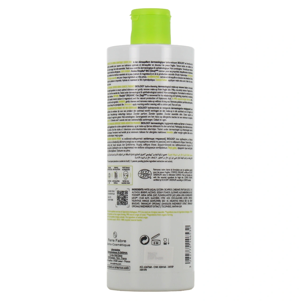 A-Derma Biology Lait Démaquillant Dermatologique Bio - Vue 3