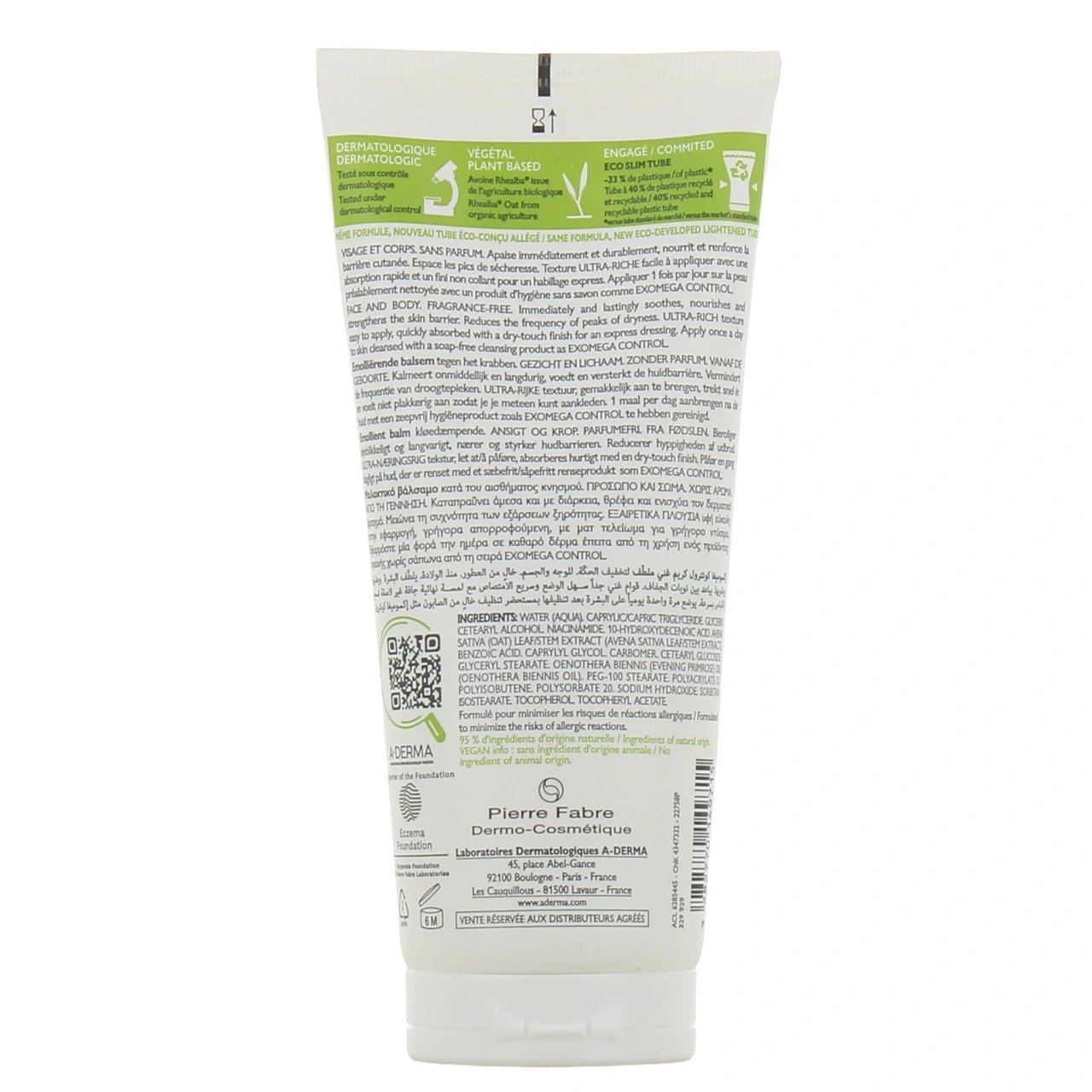A-Derma Exomega Control Baume Emollient Anti-Grattage - Vue 3