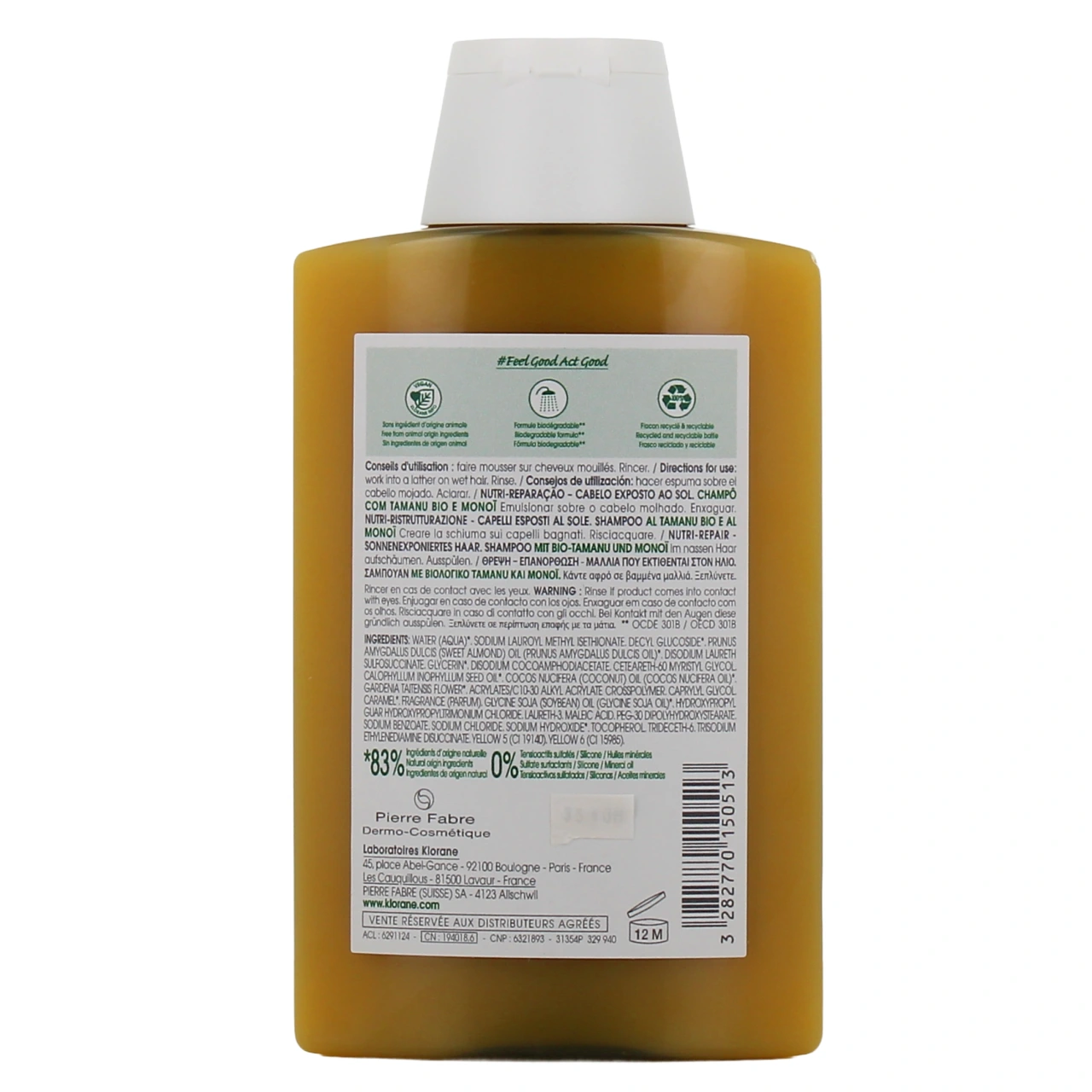 Klorane Shampooing Tamanu Bio Monoï - Vue 3