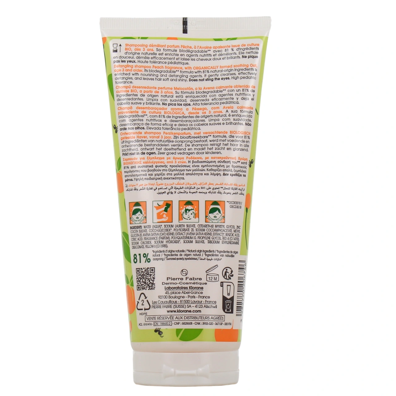 Klorane Junior Shampooing Démêlant Pêche - Vue 3