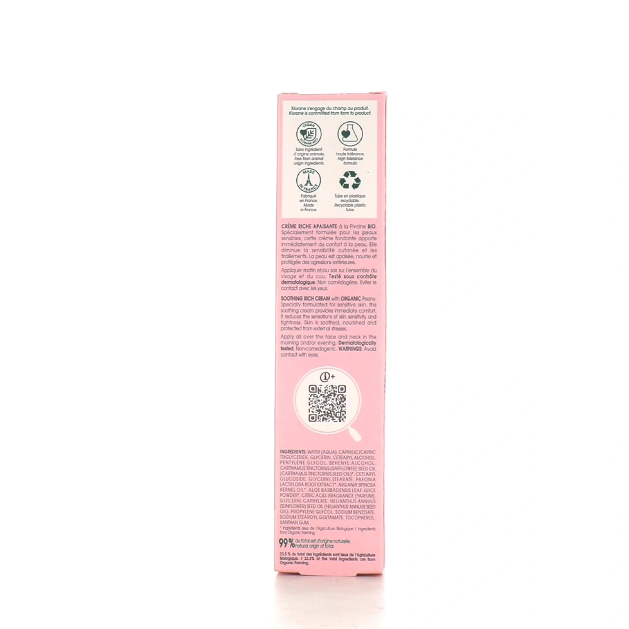 Klorane Crème Riche Apaisante Pivoine Bio - Vue 2