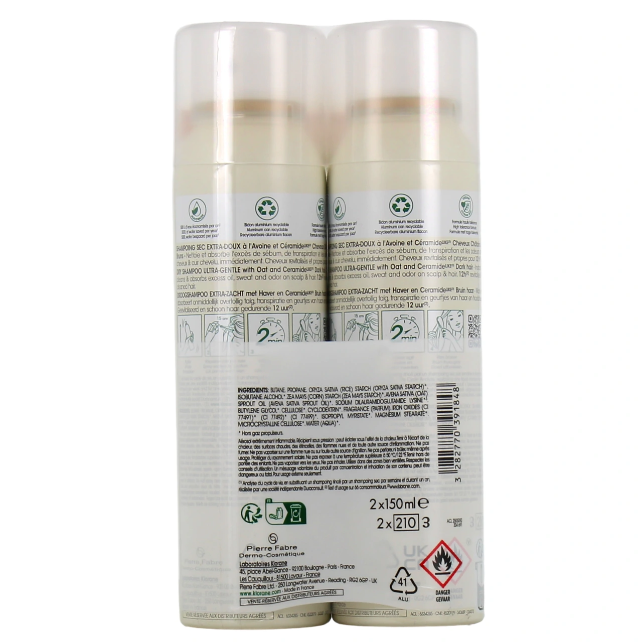 Klorane Shampoing Sec Avoine Céramide Cheveux Bruns - Vue 9