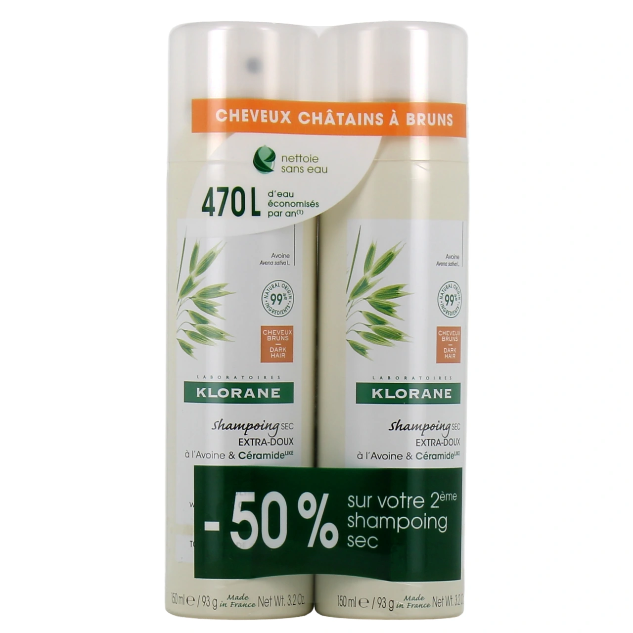 Klorane Shampoing Sec Avoine Céramide Cheveux Bruns - Vue 8