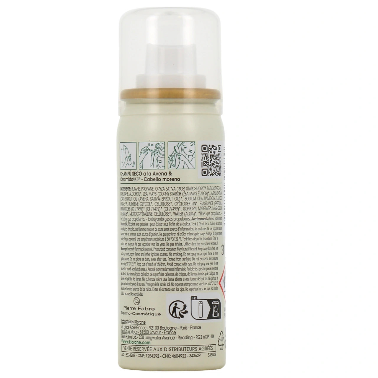 Klorane Shampoing Sec Avoine Céramide Cheveux Bruns - Vue 3
