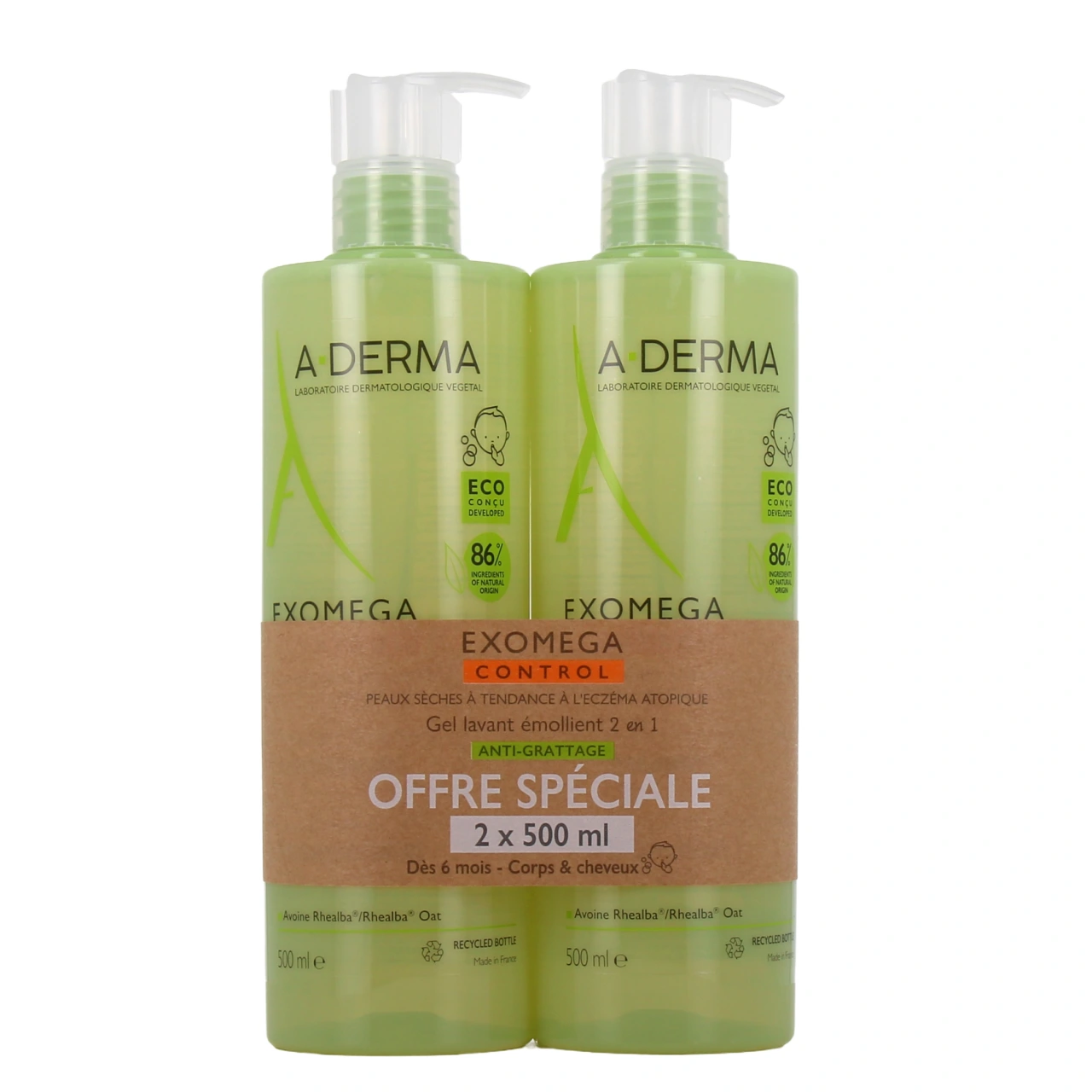 A-Derma Exomega Control Gel Lavant Émollient 2 en 1 Anti-Grattage - Vue 2
