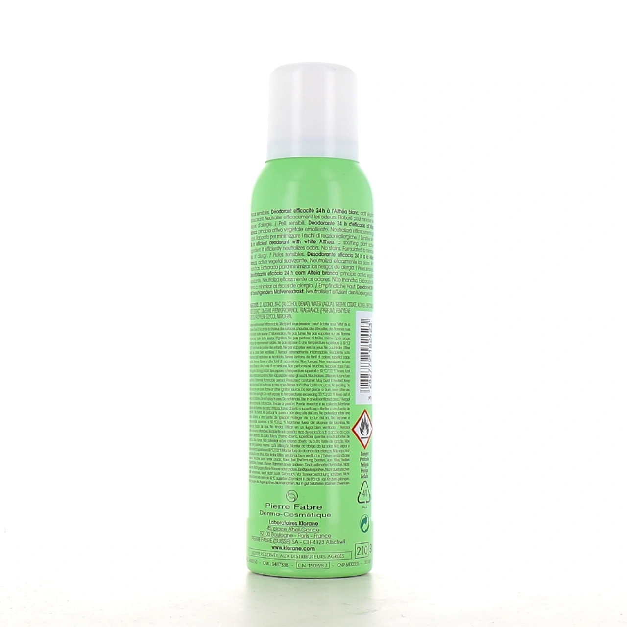 Klorane Déodorant Spray Efficacité 24h à l'Althéa Blanc - Vue 2