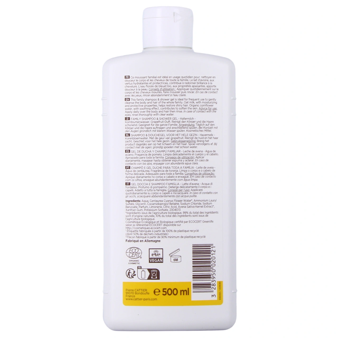 Cattier Gel Moussant Familial Bio Corps et Cheveux - Vue 3