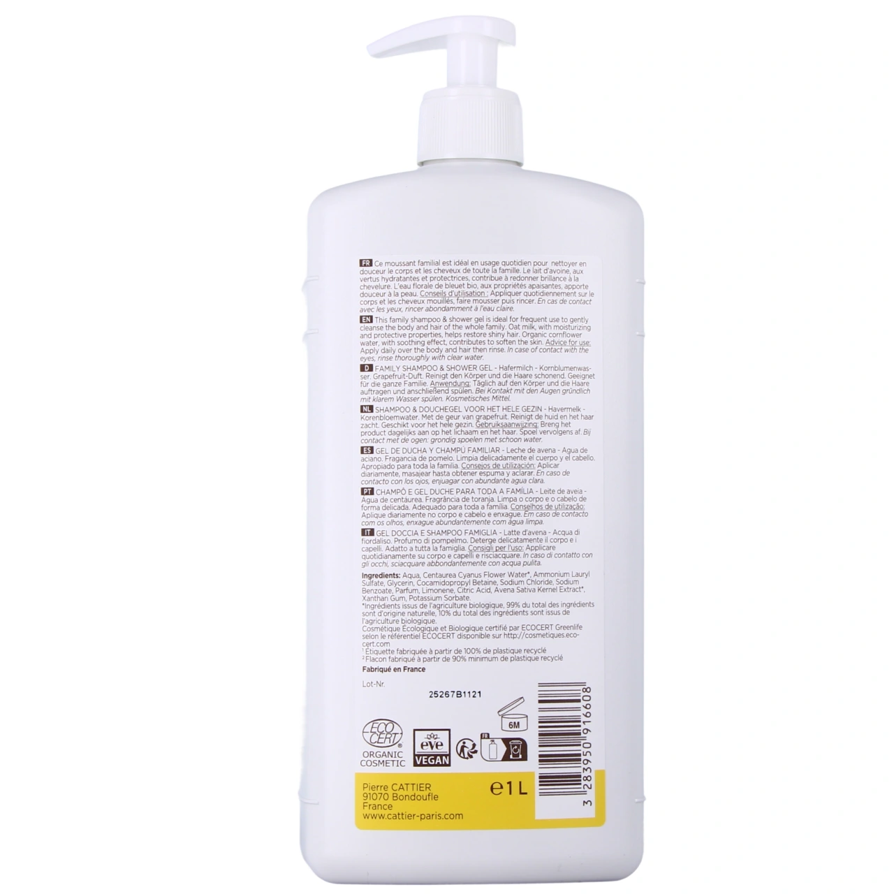 Cattier Gel Moussant Familial Bio Corps et Cheveux - Vue 6