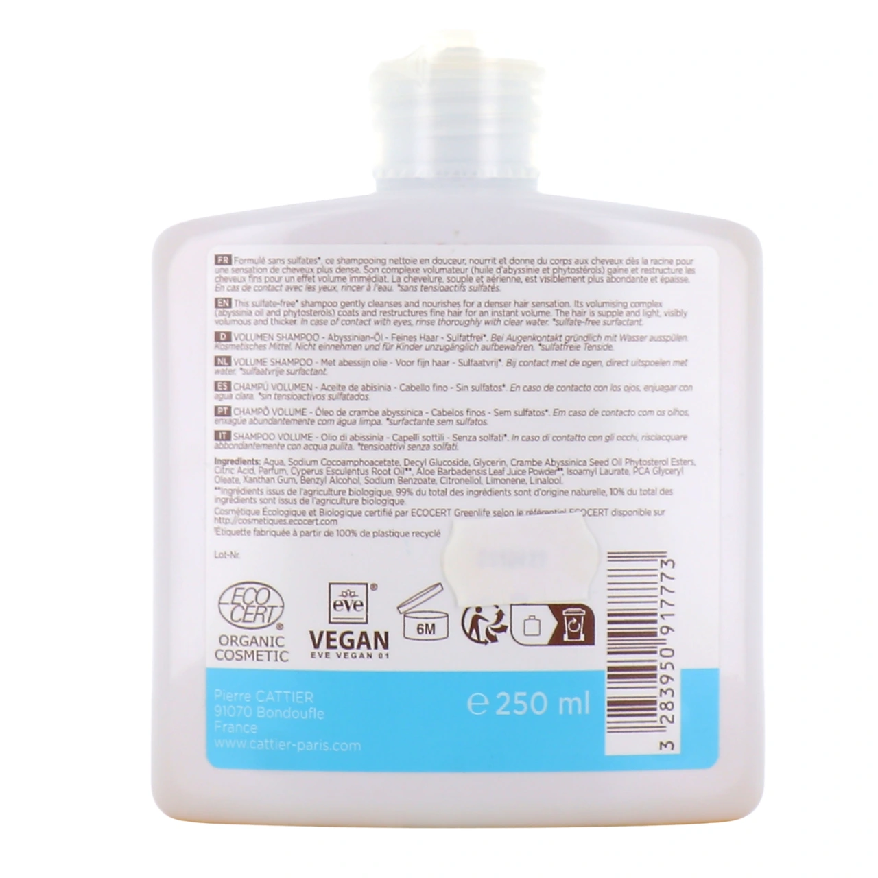 Cattier Shampooing Volume Bio Sans Sulfate - Vue 3