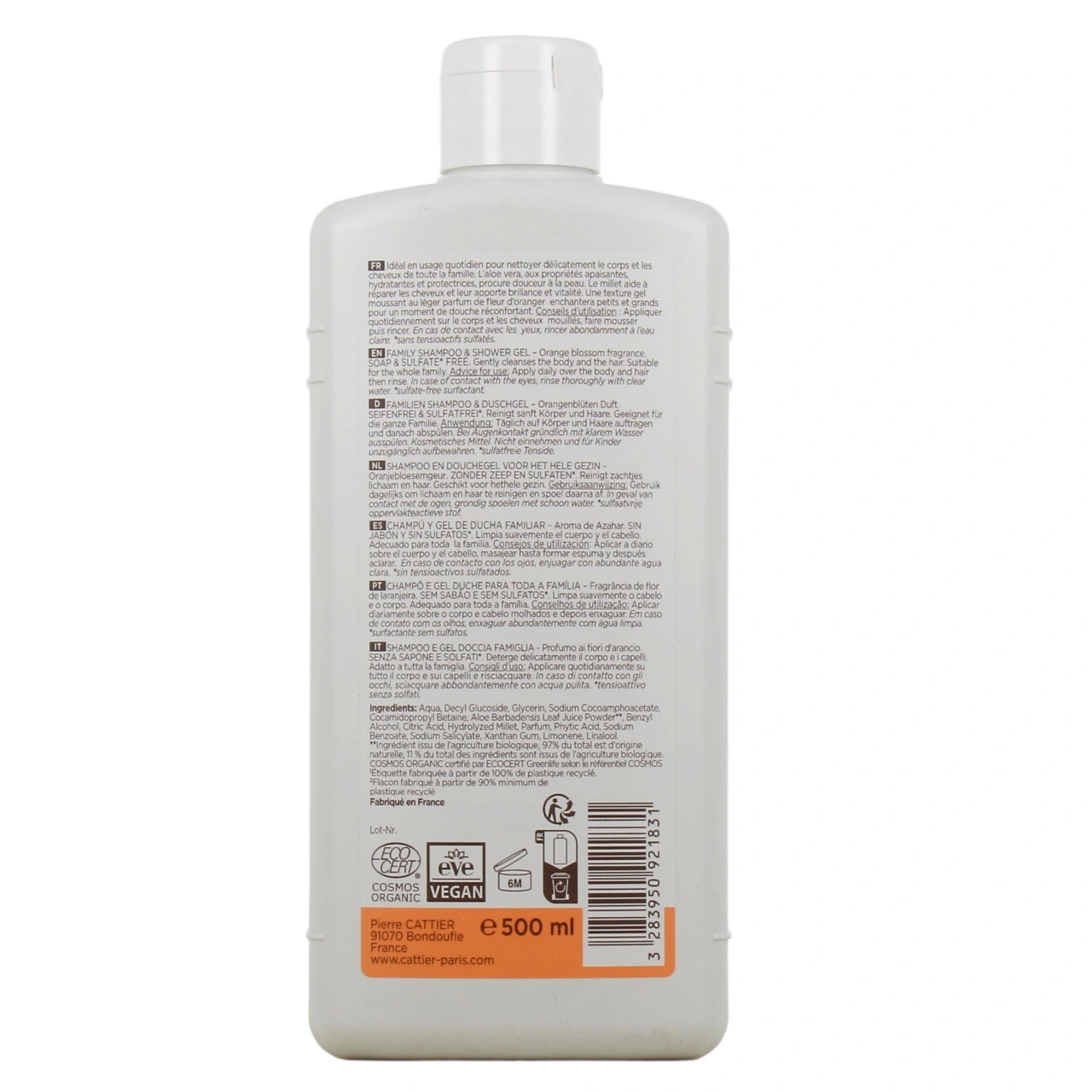 Cattier Gel Moussant Familial Bio Corps et Cheveux Sans sulfate - Vue 3