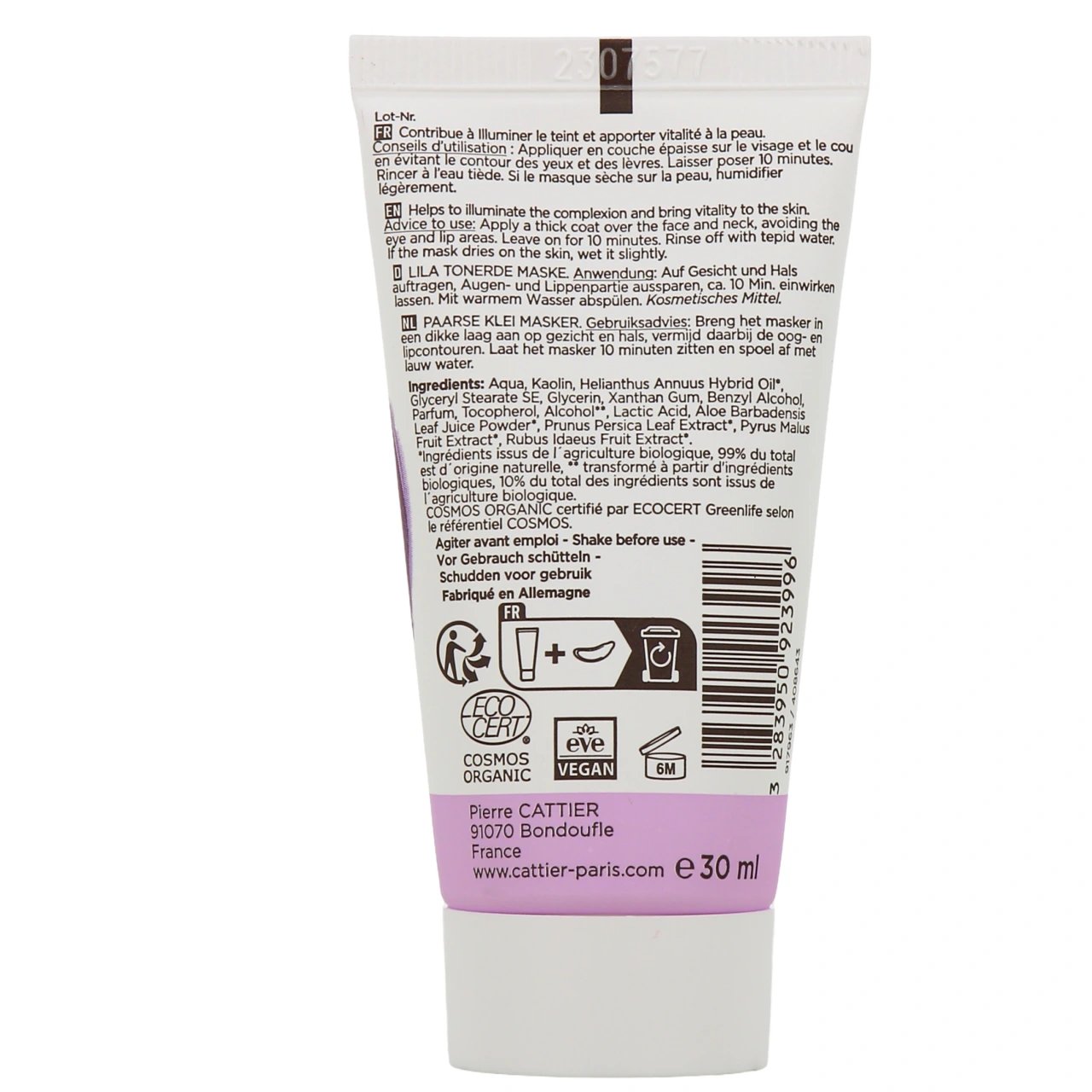 Cattier Masque Argile Violette Bio - Vue 3