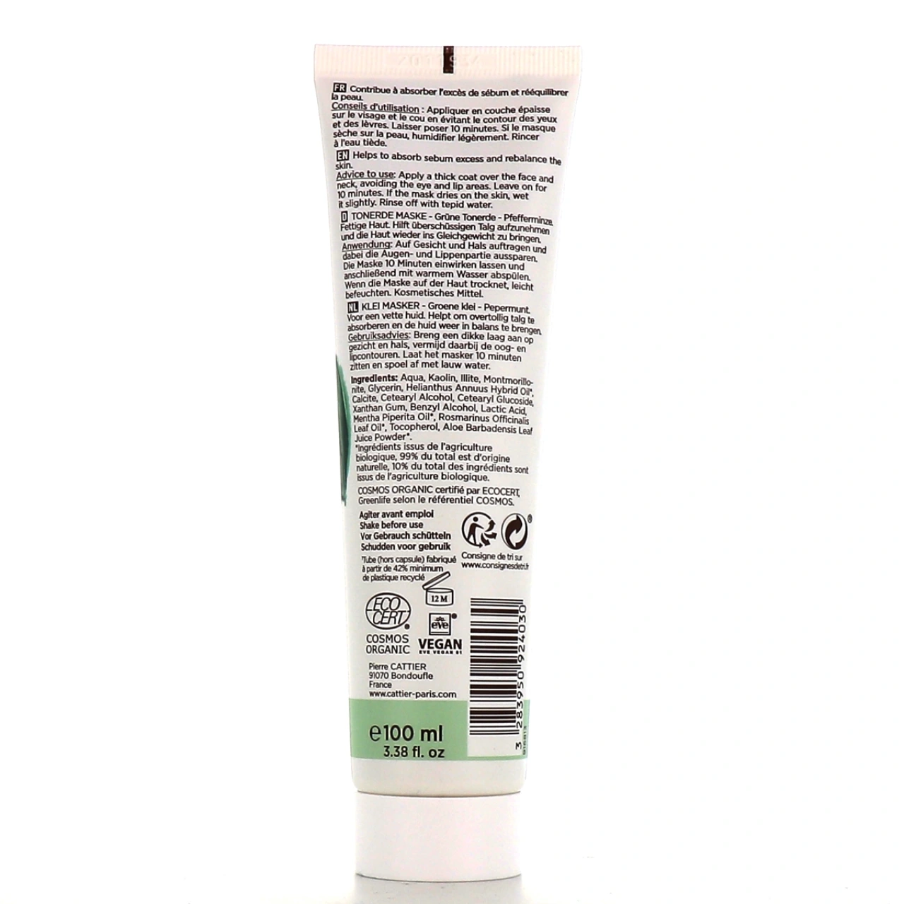 Cattier Masque Argile Verte Bio - Vue 5