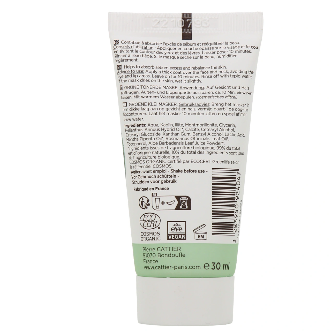 Cattier Masque Argile Verte Bio - Vue 3