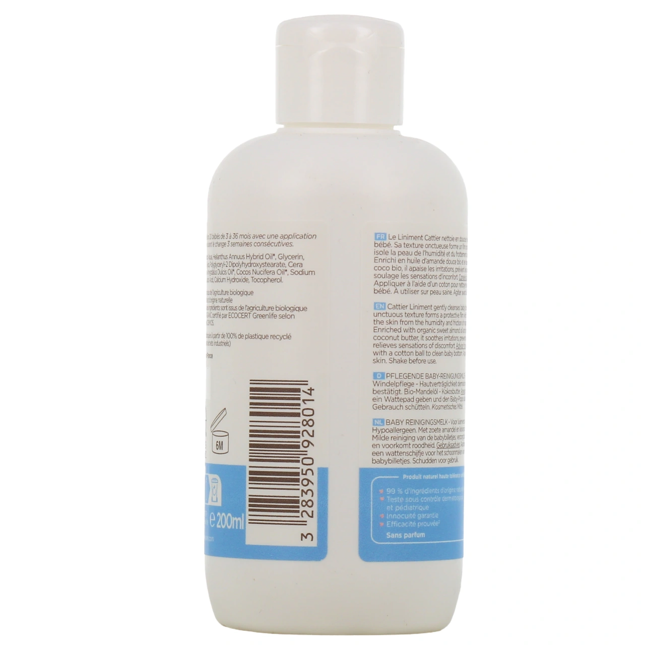 Cattier Bébé Liniment Lait Nettoyant Bio - Vue 3