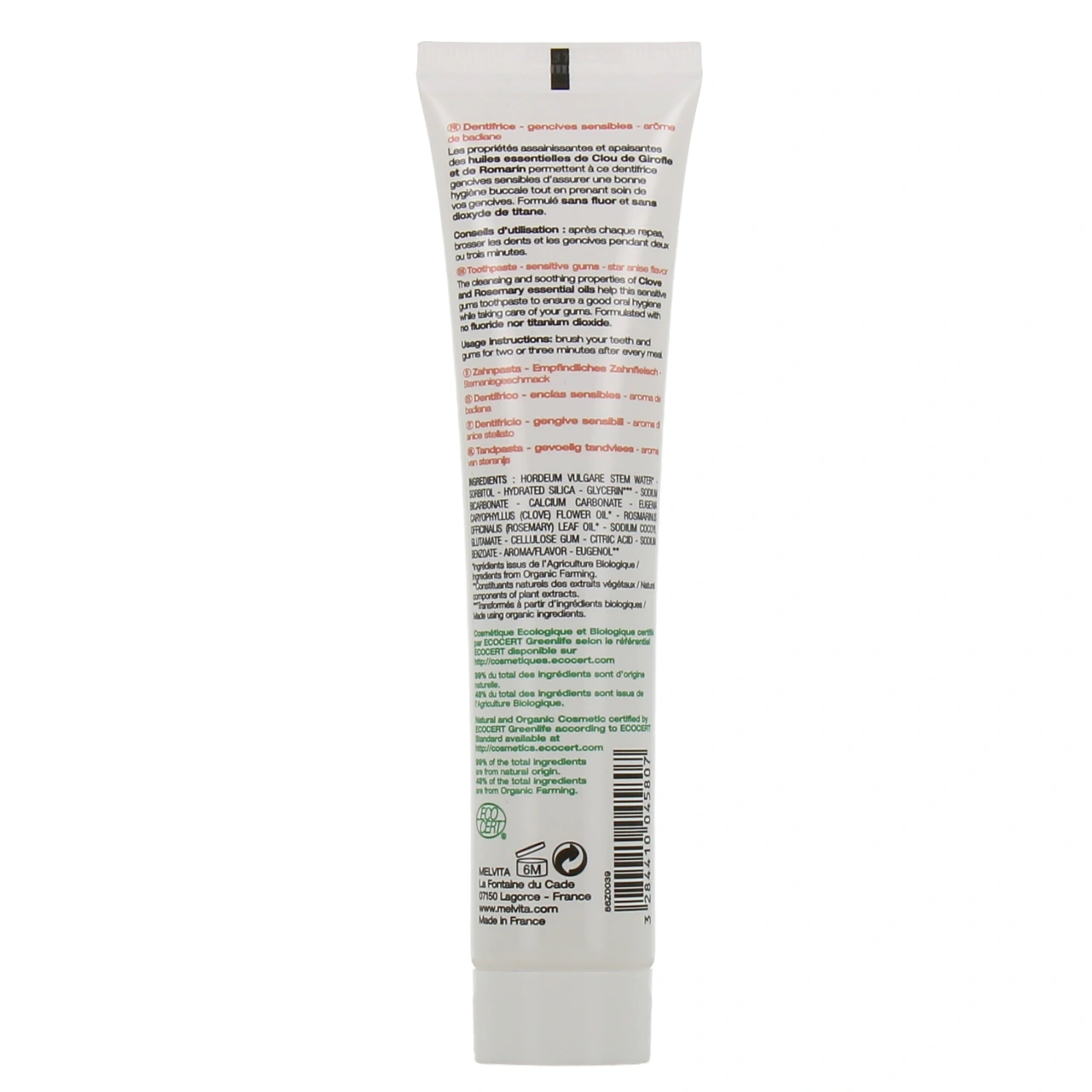 Melvita Dentifrice Gencives Sensibles - Vue 3