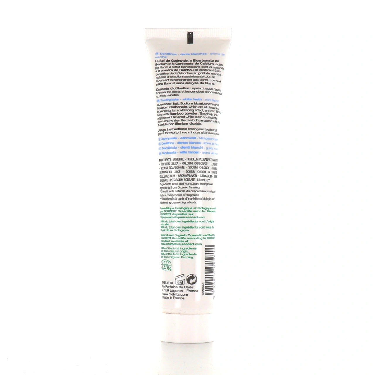 Melvita Dentifrice Dents Blanches - Vue 2