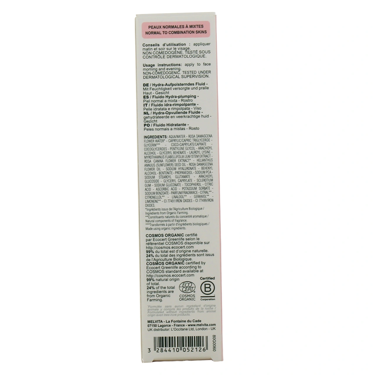 Melvita Source de Roses Fluide Hydratant Repulpant - Vue 3