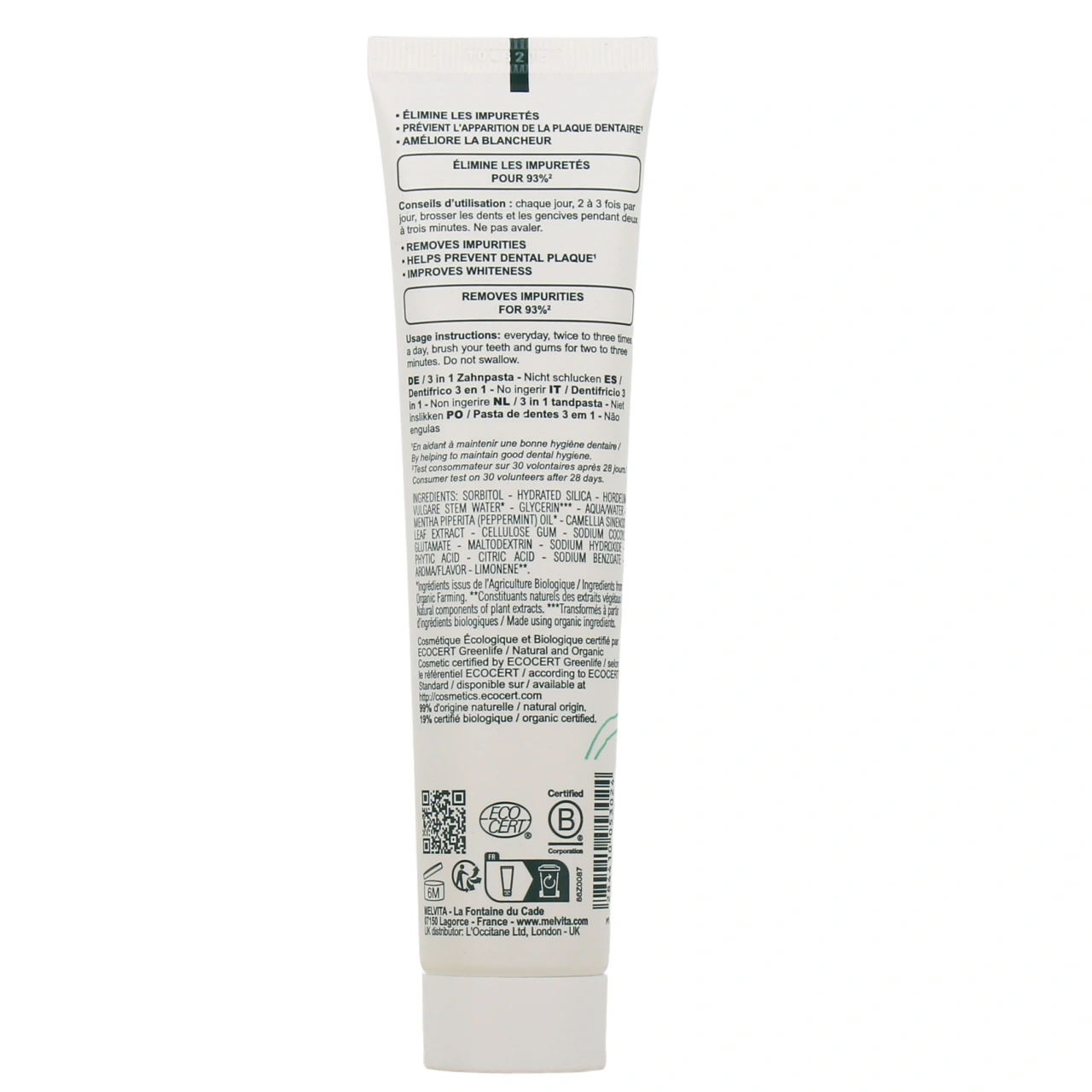 Melvita Dentifrice 3 en 1 - Vue 3