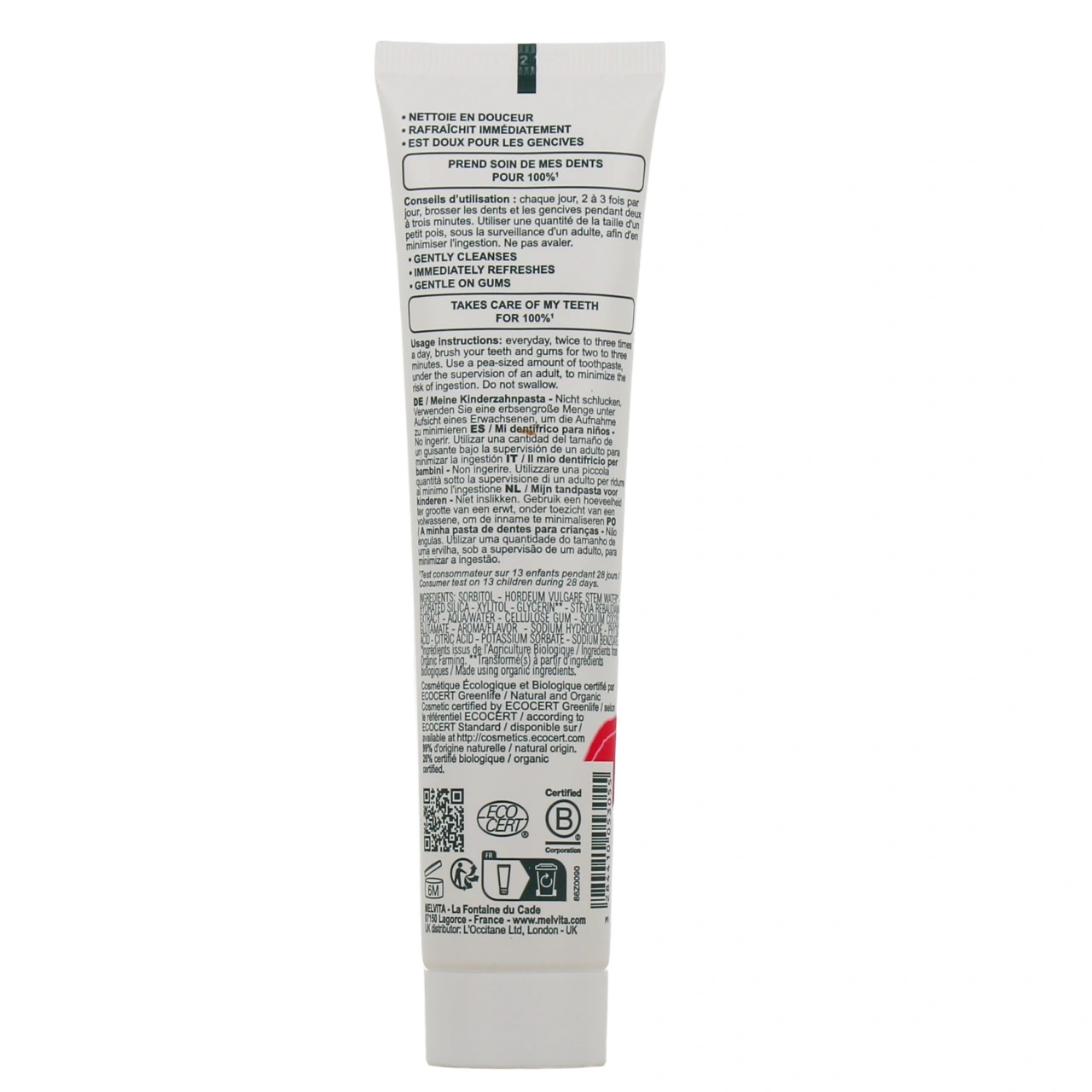 Melvita Dentifrice Enfant - Vue 3