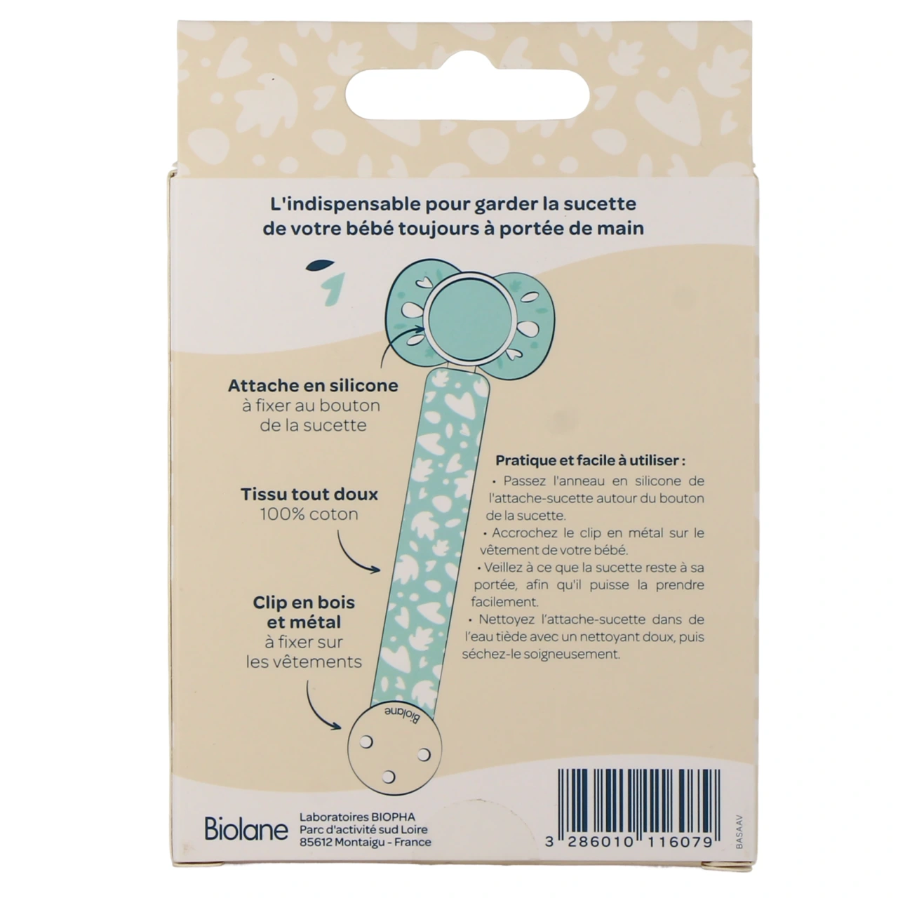 Biolane Attache-sucette en Coton - Vue 3