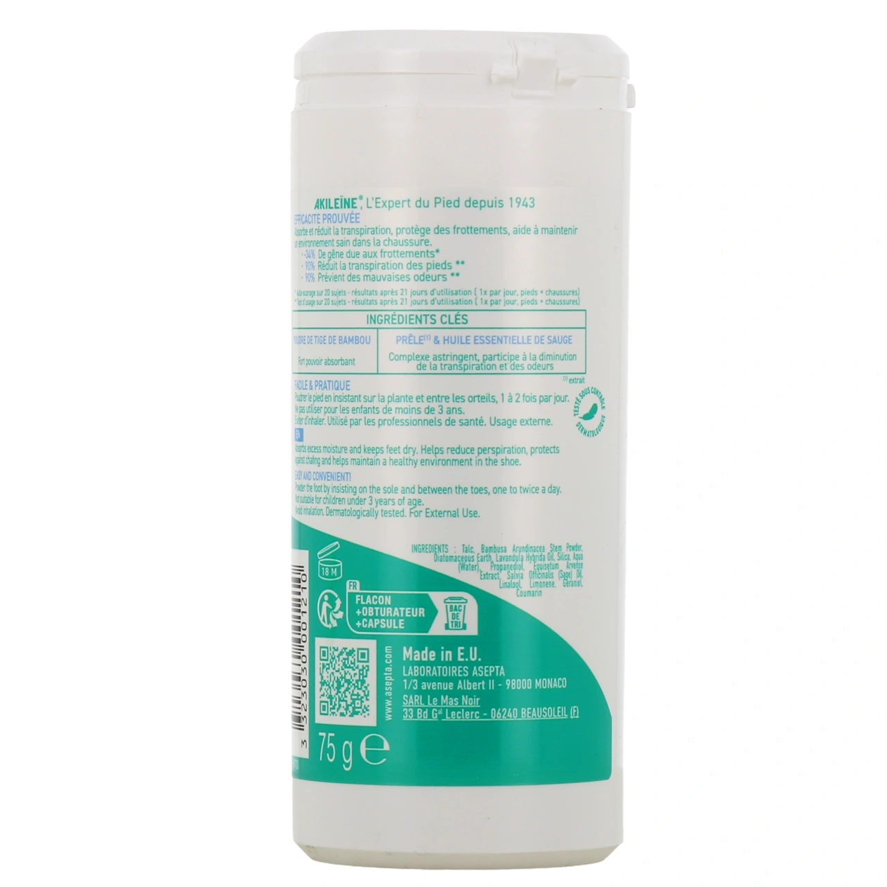 Akileïne Poudre Absorbante Transpiration des Pieds - Vue 3