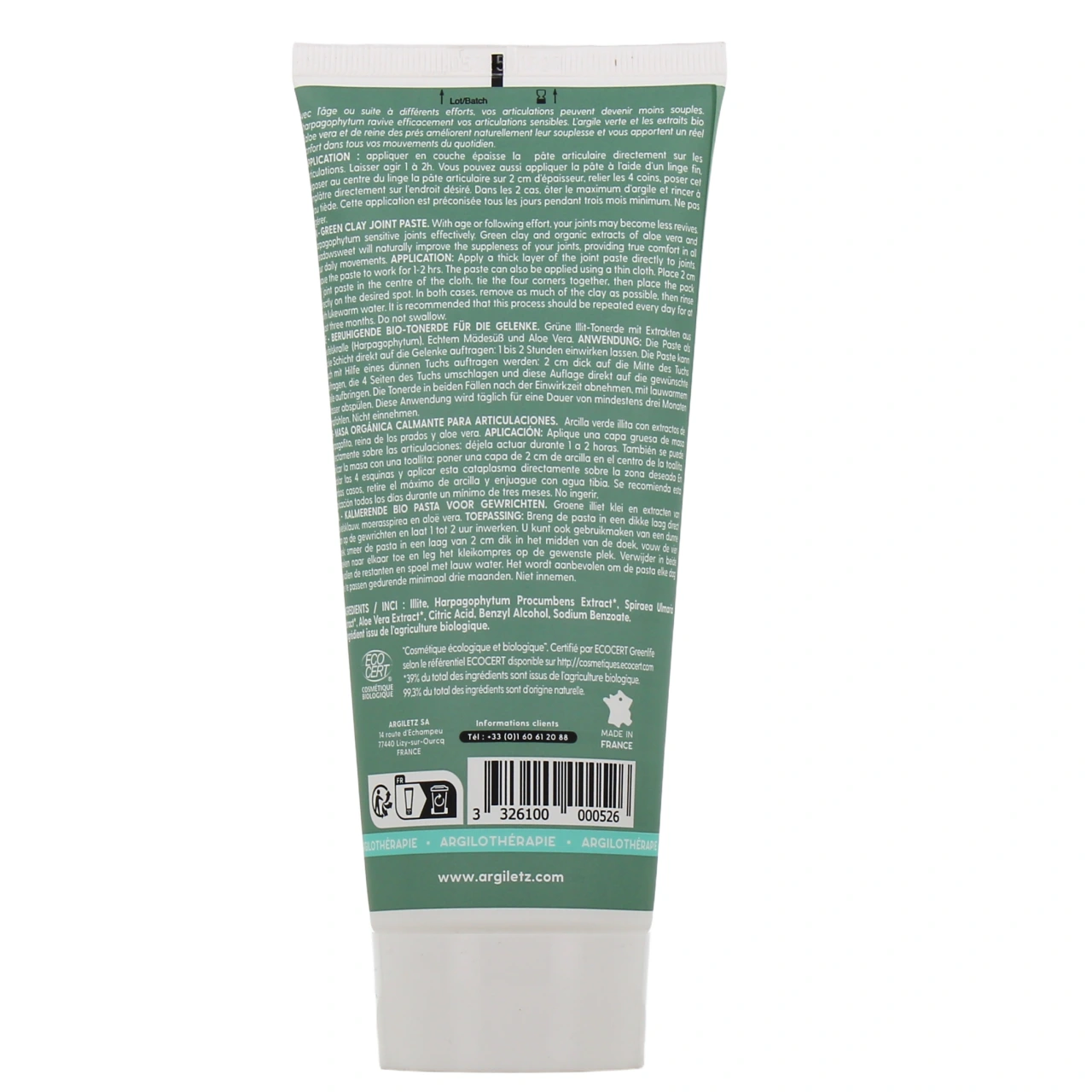 Argiletz Pâte Articulaire Apaisante Argile Verte - Vue 3