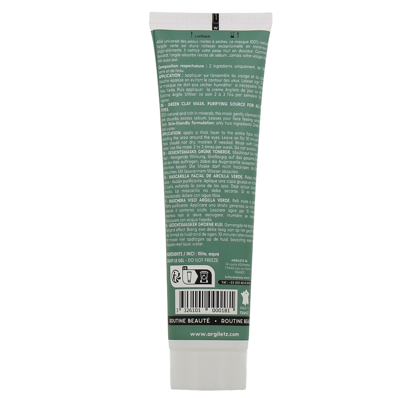Argiletz Masque Argile Verte - Vue 3