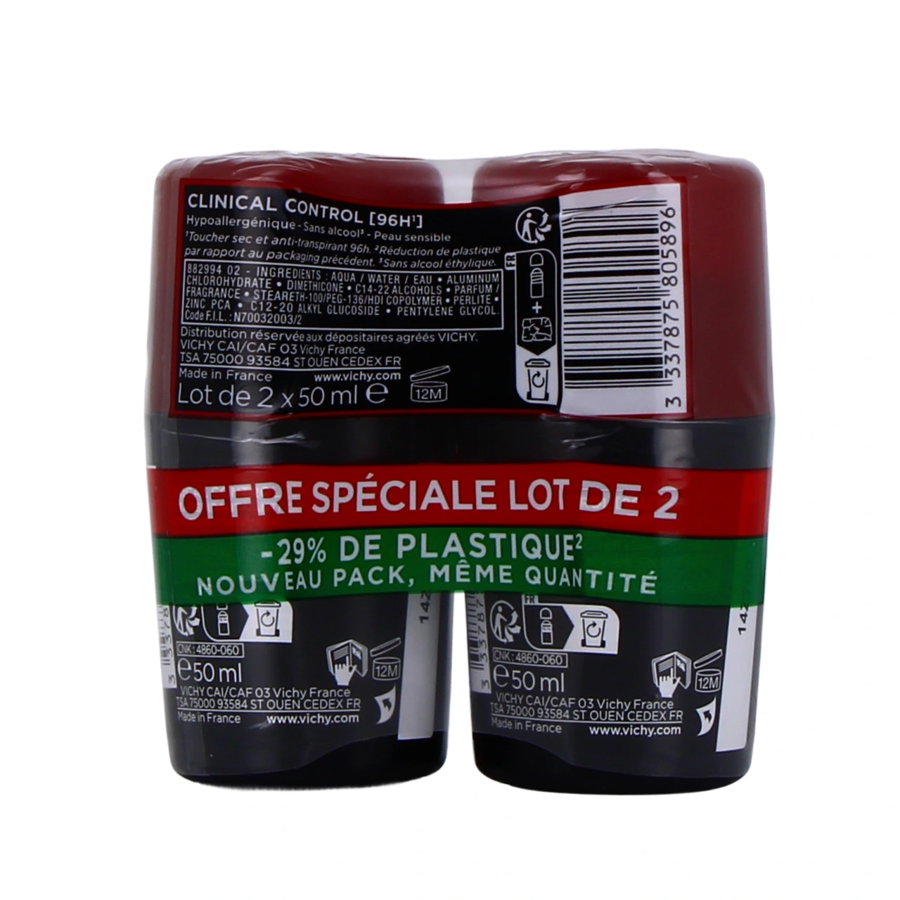 Vichy Clinical Control Détranspirant anti-odeur Homme 96h - Vue 3