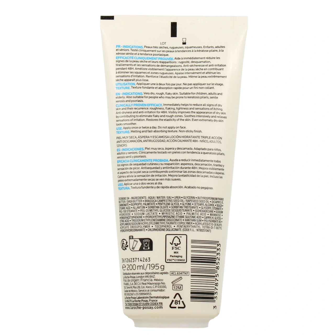 La Roche Posay Urea 10% Lait Hydratant Triple Action Anti-Squames - Vue 3