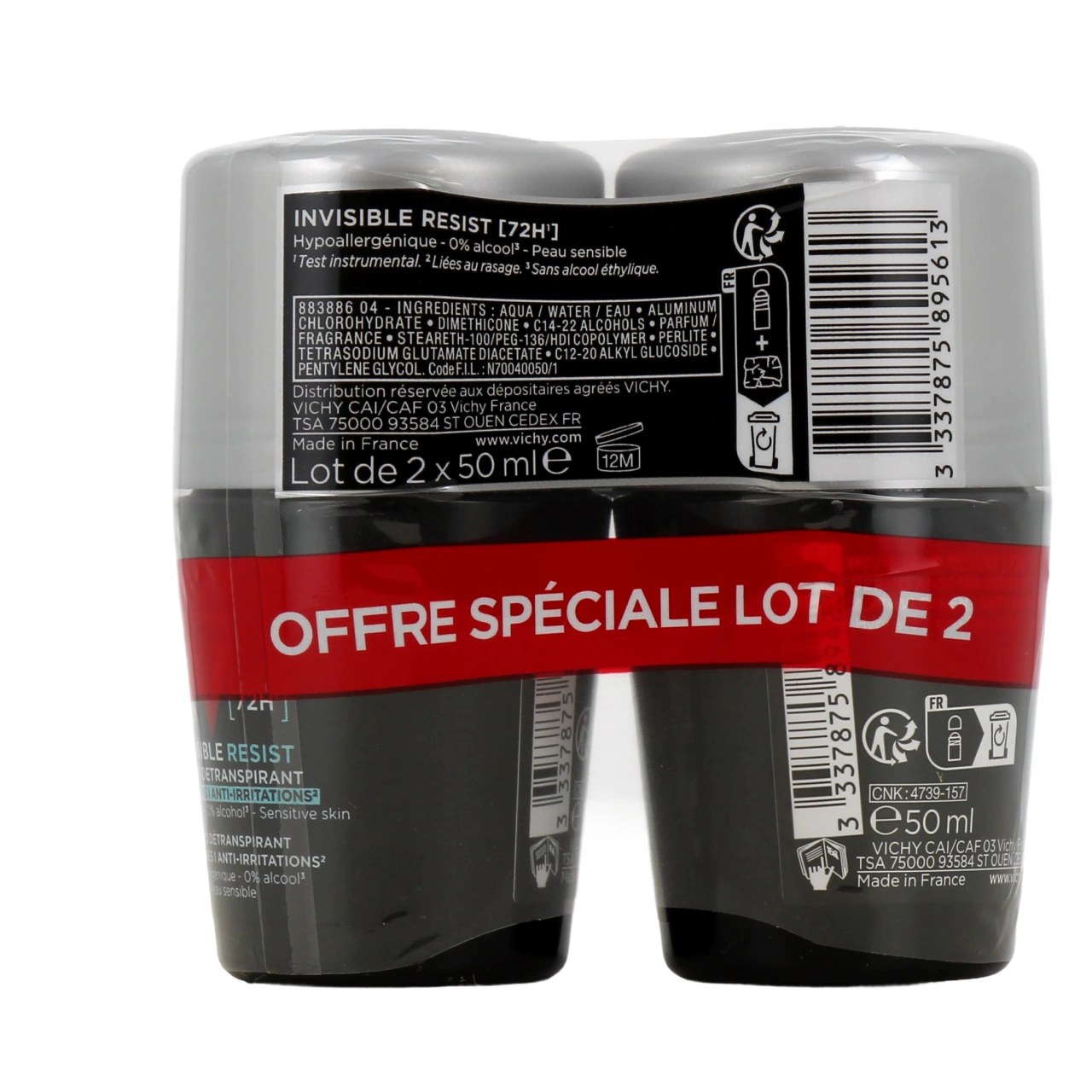 Vichy Homme Déodorant Invisible Resist Dermo Détranspirant 72h - Vue 6