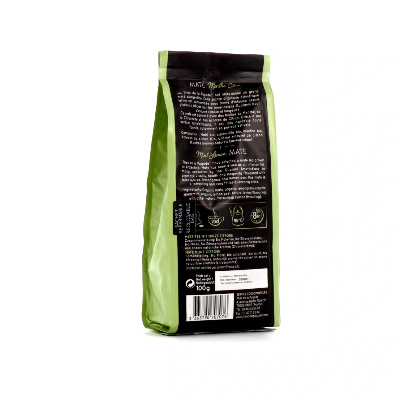 Thés de la Pagode Maté Menthe Citron Bio - Vue 2