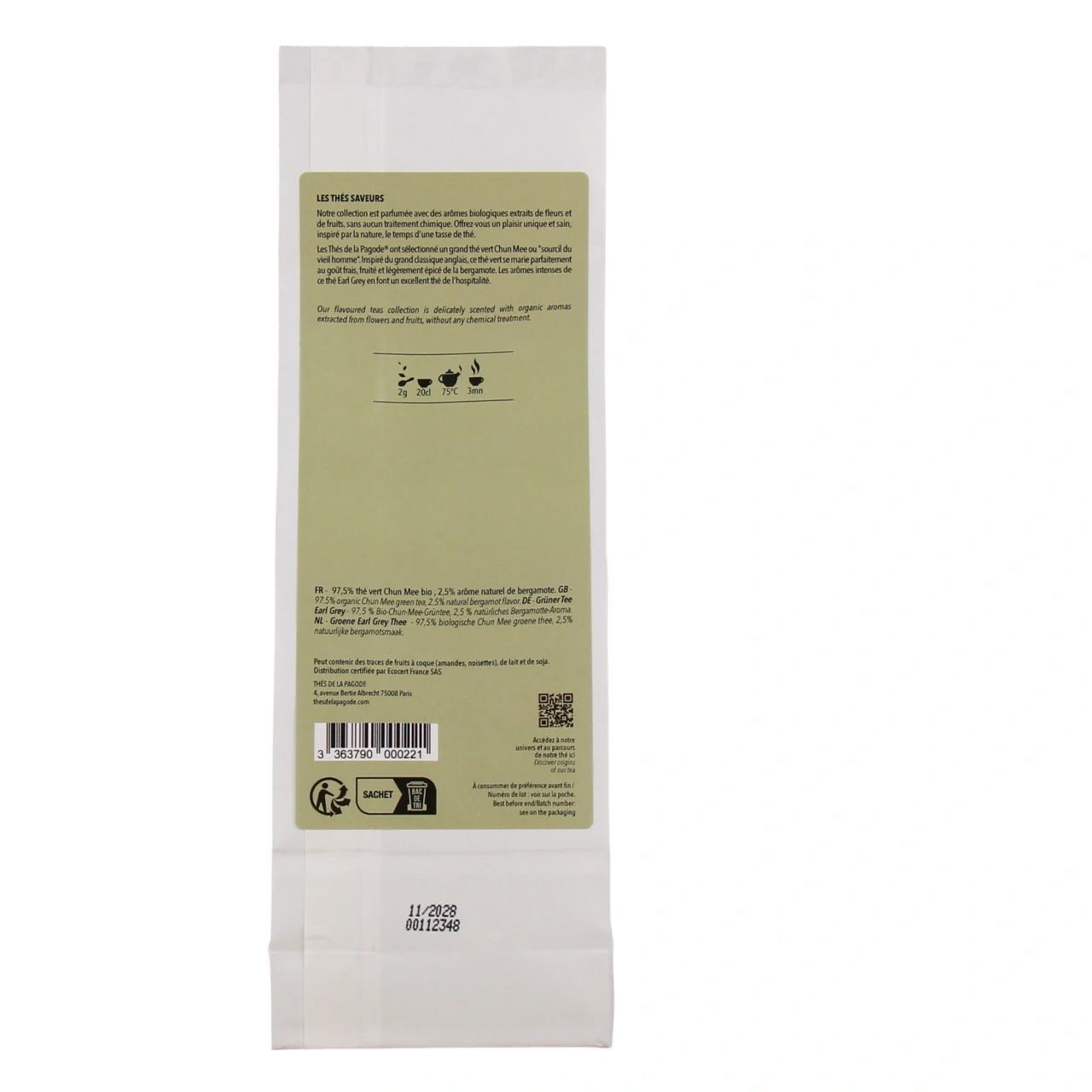 Thés de la Pagode Thé Vert Earl Grey Bio - Vue 3