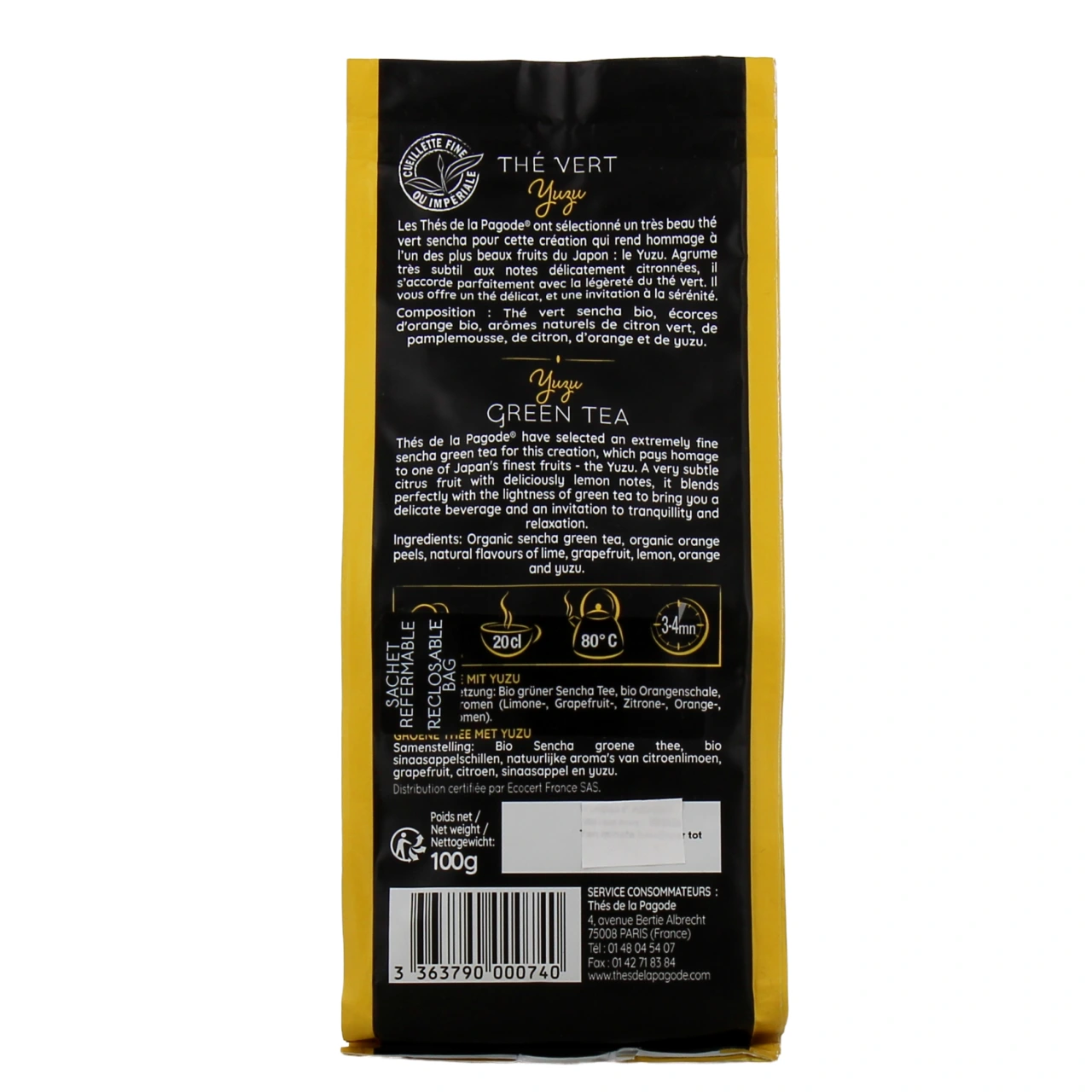 Thés de la Pagode Thé Vert Yuzu Bio - Vue 6