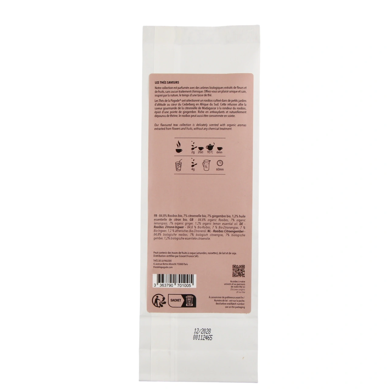 Thés de la Pagode Rooibos Citron Gingembre Bio - Vue 3