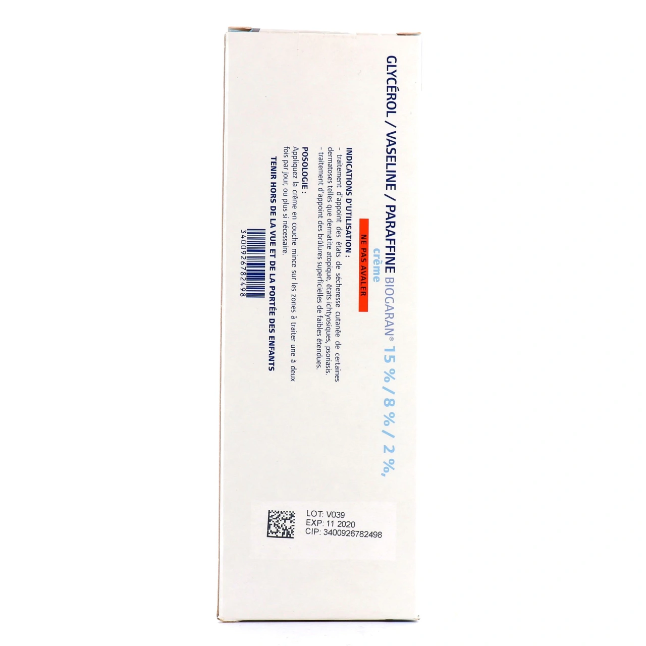Glycérol Vaseline Paraffine crème 250 g Biogaran - Vue 5