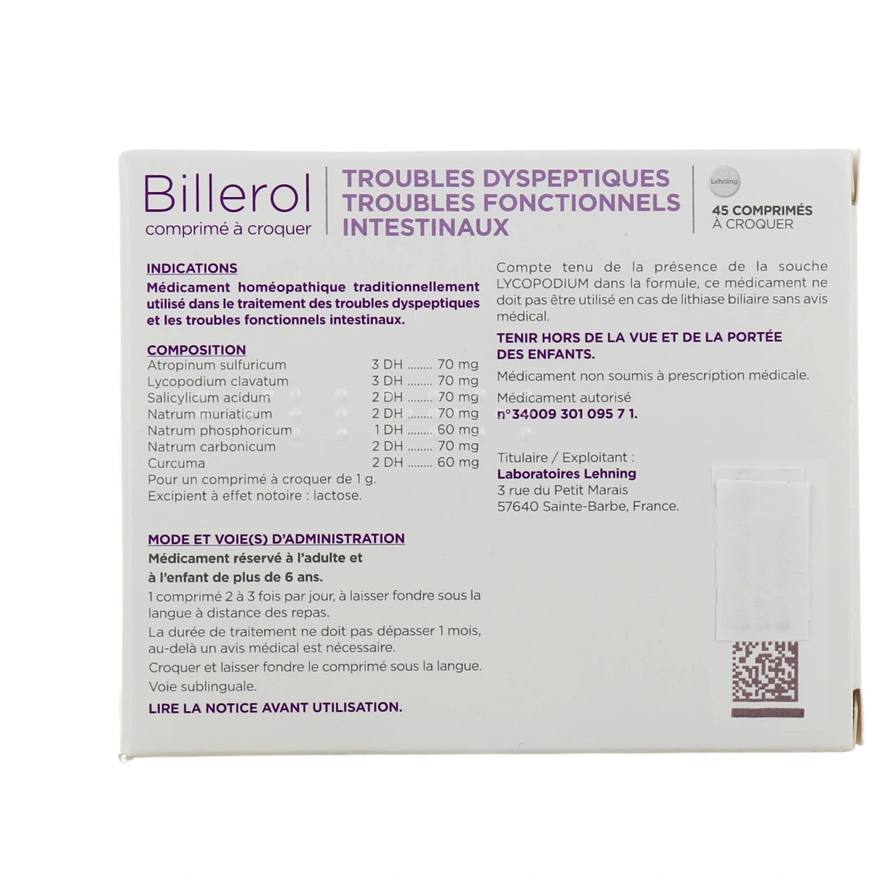 Lehning Billerol Troubles Dyspeptiques - Vue 3