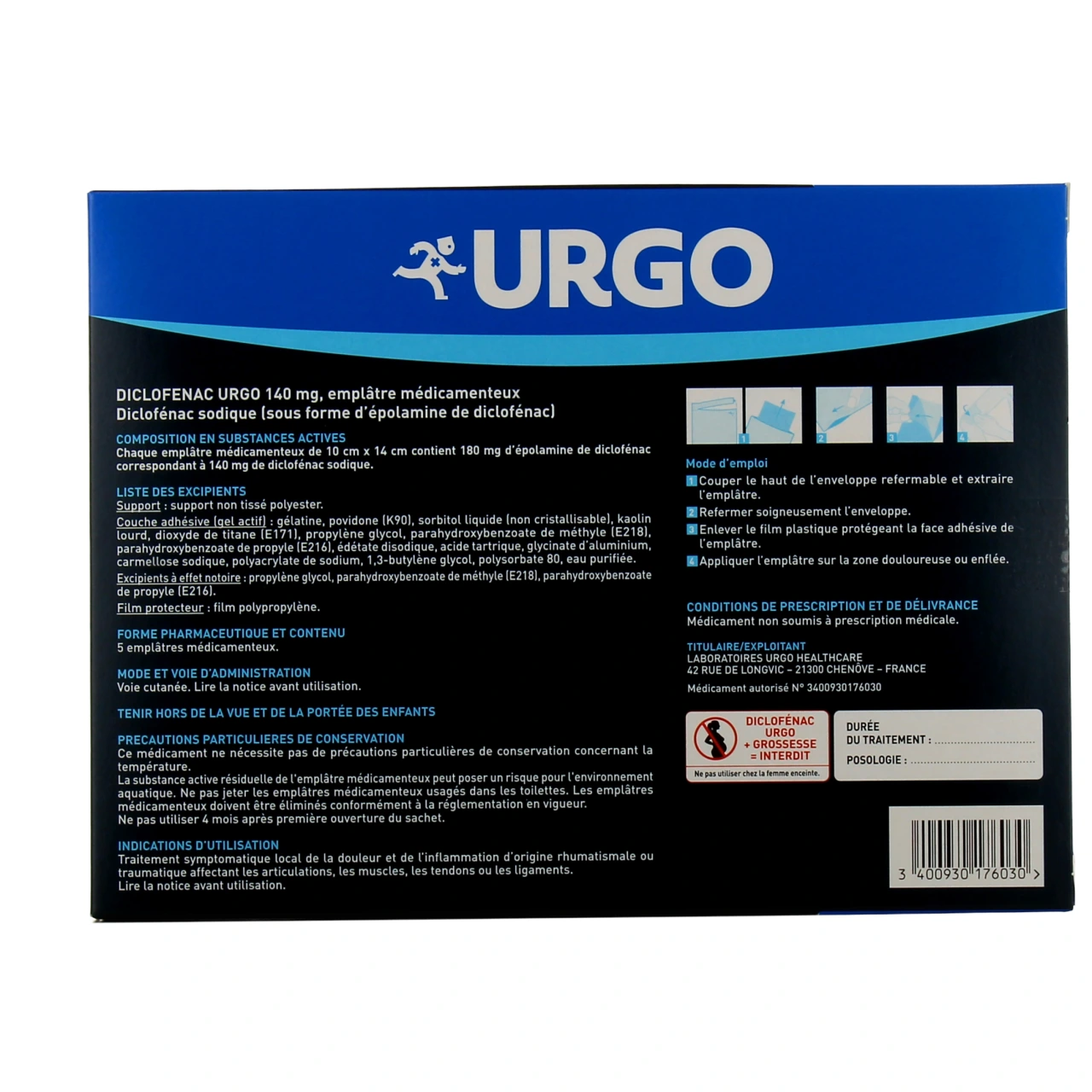 Urgo Diclofenac Emplâtres Médicamenteux 140 mg - Vue 6